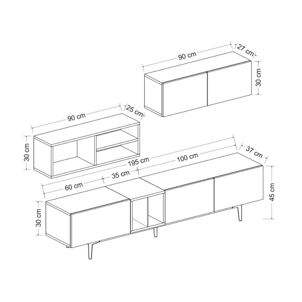 Mueble alto Diany 195 roble antracita