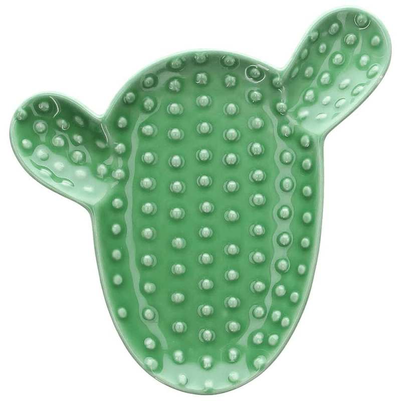 Plato Cactus Oscuro 20 Cm X 21 Cm X Alto 2 Cm Gres Pachy Verde