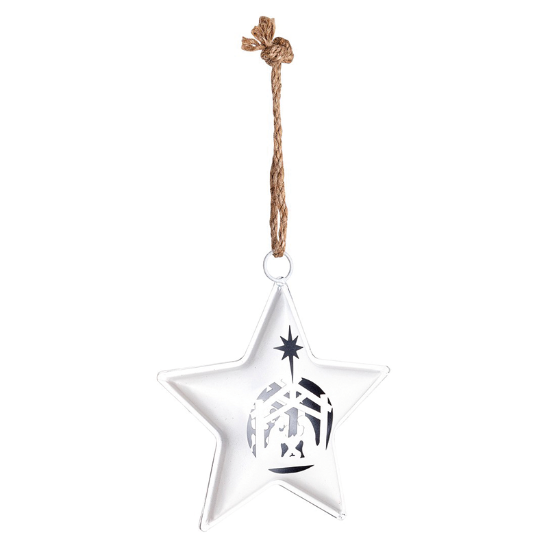 Colgante estrella de Natividad blanco Alt. 17 cm