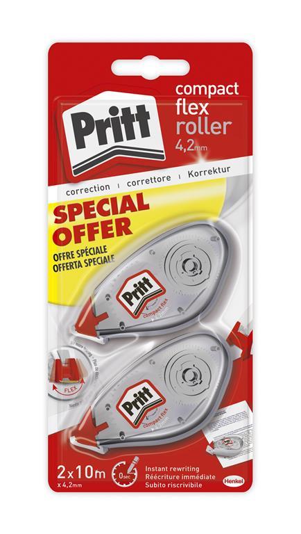 Pritt - Juego de 2 correctores de rodillos compactos 4,2 mm