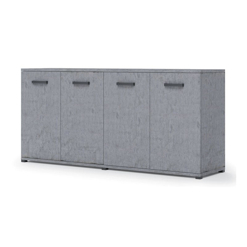 Mueble salón multiusos gris cemento en madera melamina 180x80x45 cm