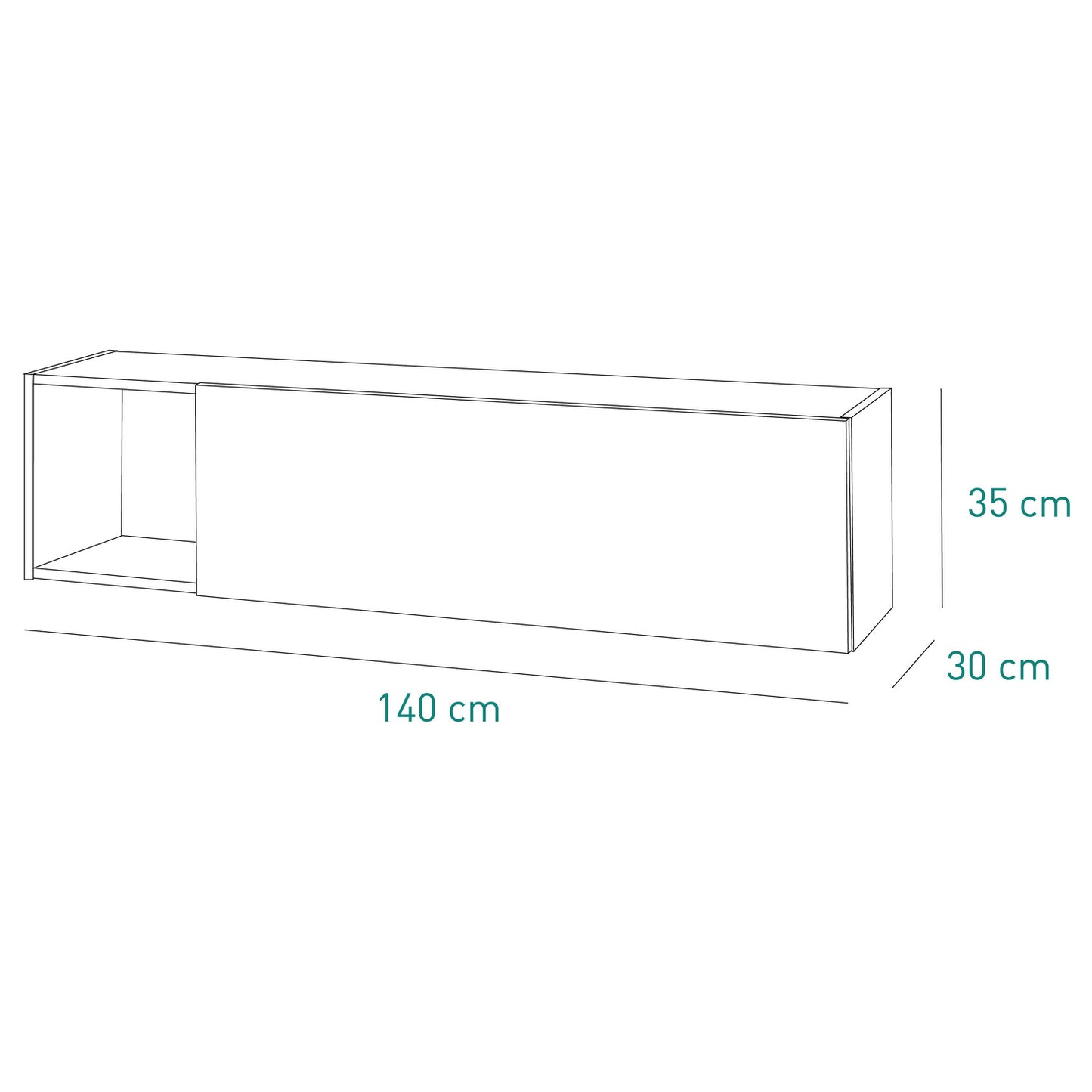 Mueble alto Vittoria con 1 puerta y 1 compartimento