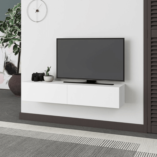 Mueble TV suspendido Francy blanco con puertas abatibles