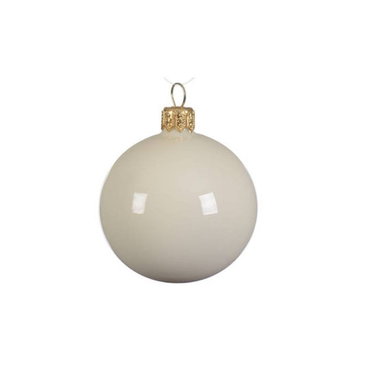 Bola de Navidad de cristal blanco lechoso, 8 cm