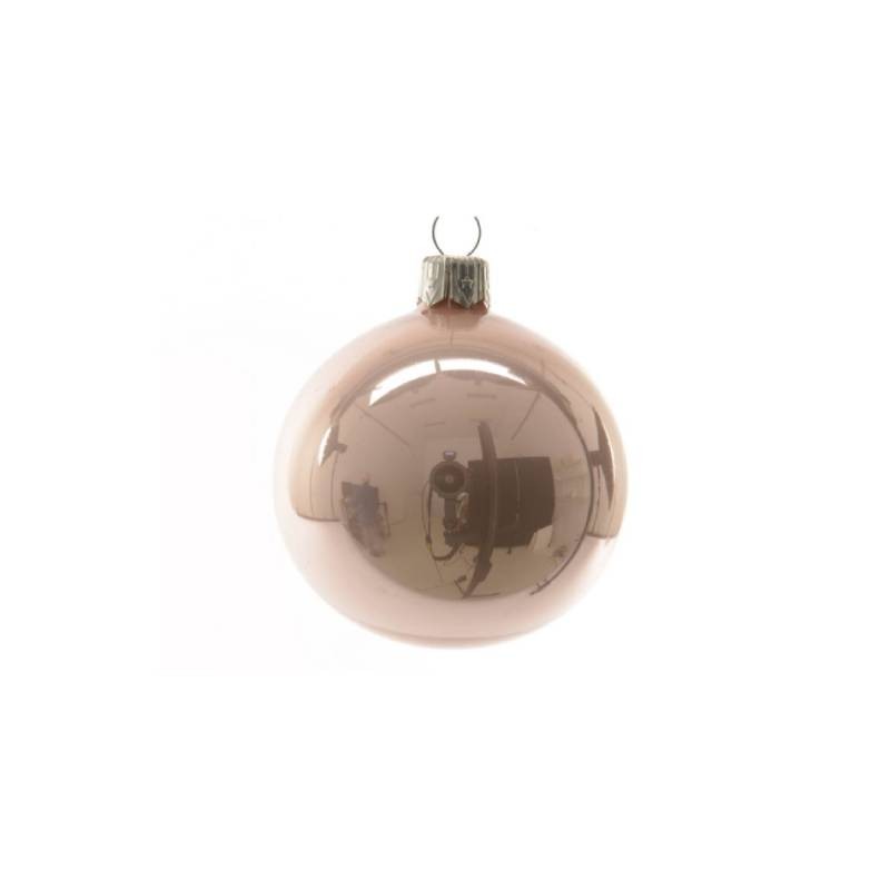 Adorno para árbol de Navidad, bola de cristal rosa brillante, 6 cm