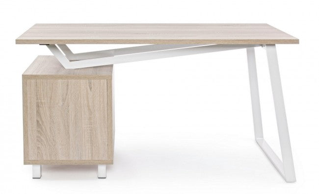 Escritorio de madera blanco con cómoda Armande 140 x 60 x 76 h cm