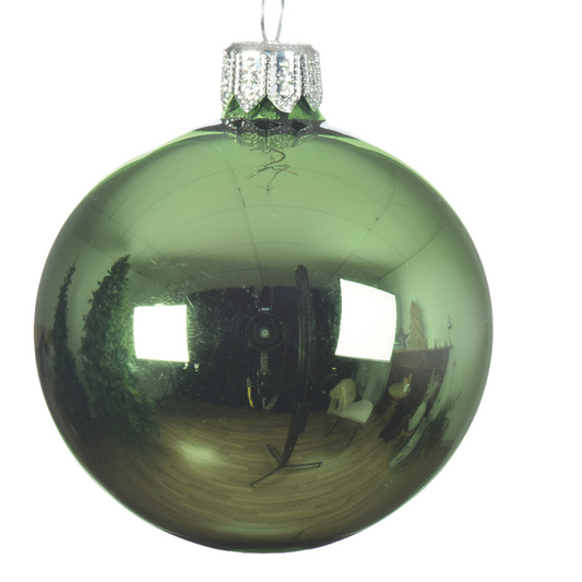 Bola de Navidad verde muérdago brillante Ø8