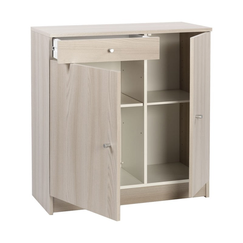 Armario multiusos bajo con dos puertas y un cajón Light Olmo 77x34x h80 cm