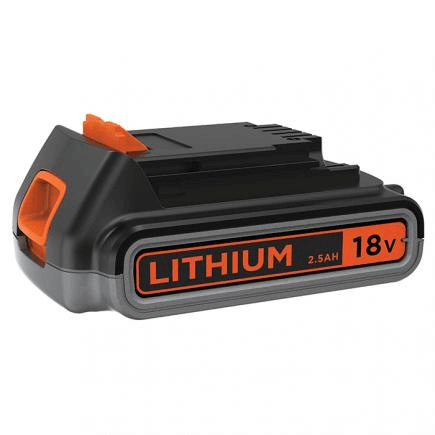 Batería de litio Black and Decker de 18 V y 2,5 Ah