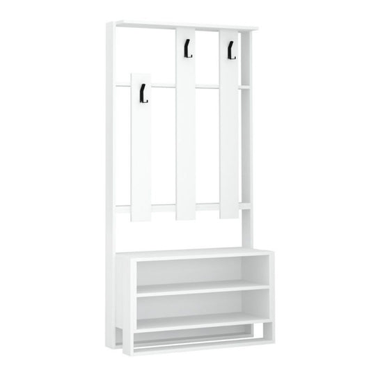 Mueble de entrada Chester blanco 90x36xh.180 cm