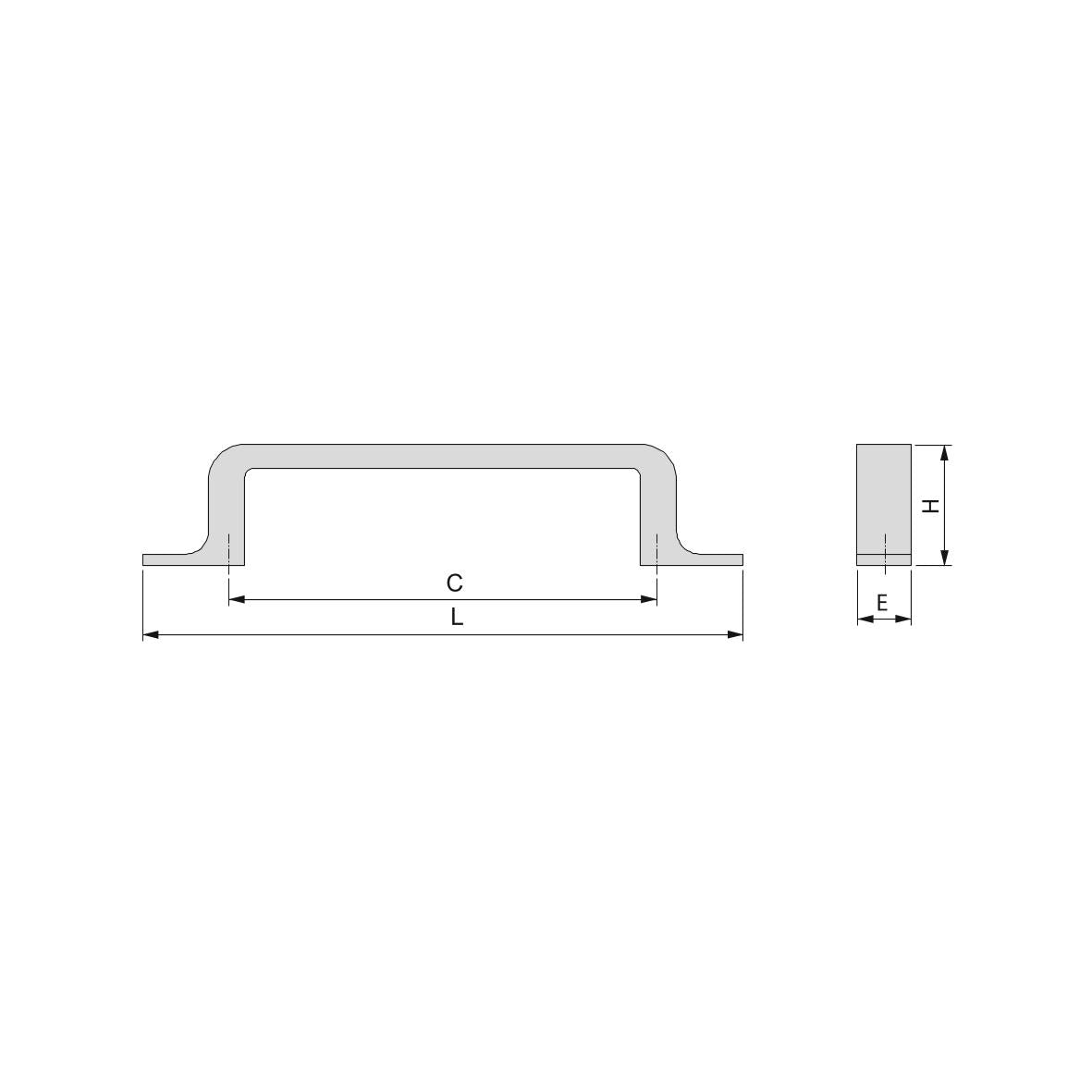 Tirador para mueble Kobe de alta calidad con intereje de 128mm en zamak titanio de la marca Emuca.