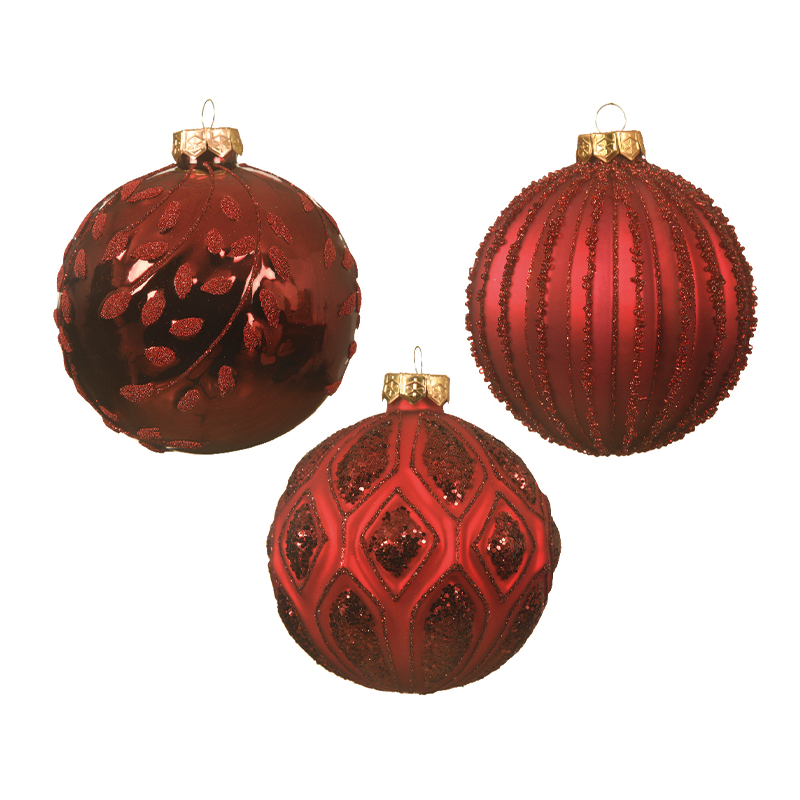 Bola de Navidad roja surtida Ø10cm