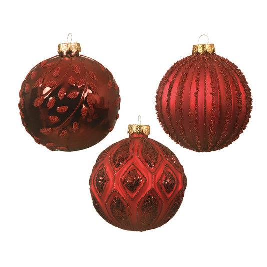 Bola de Navidad roja surtida Ø10cm