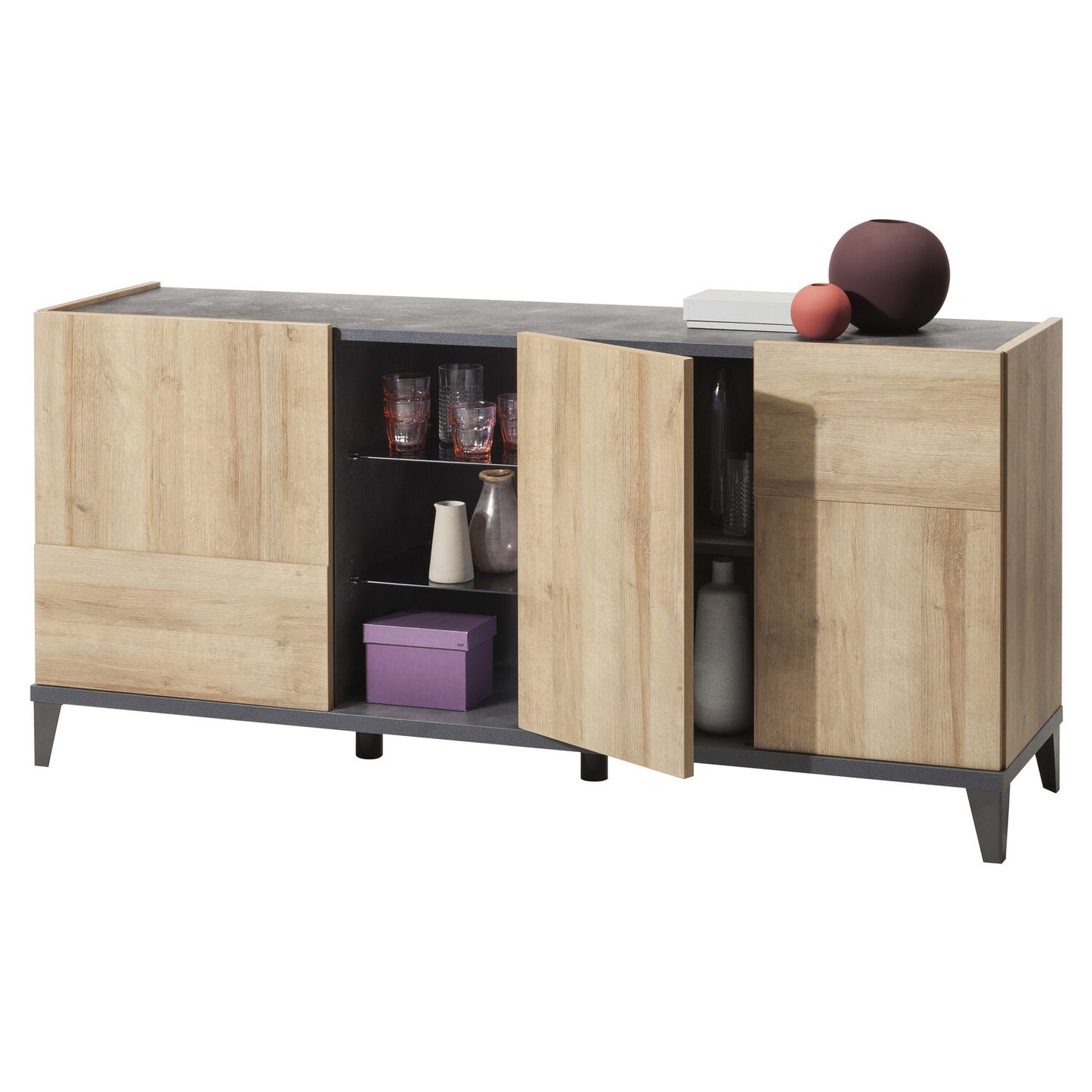 Mueble contenedor bajo Vittoria con 3 puertas y 1 compartimento