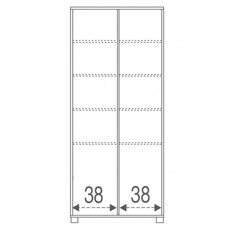 Armario multiusos dos puertas correderas con espejo Blanco 82x41x h190 cm