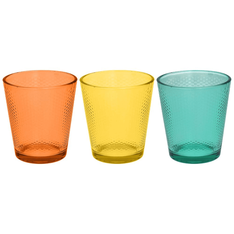 Juego de 3 vasos de golf de cristal multicolor 340 cc