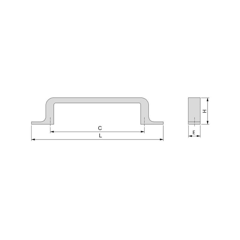 Tirador para mueble Kobe de alta calidad con intereje de 128mm en zamak titanio de la marca Emuca.