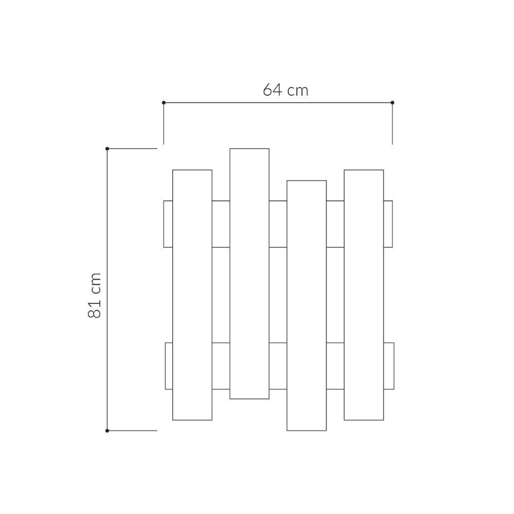 Appendiabiti a muro Wave antracite 8 ganci