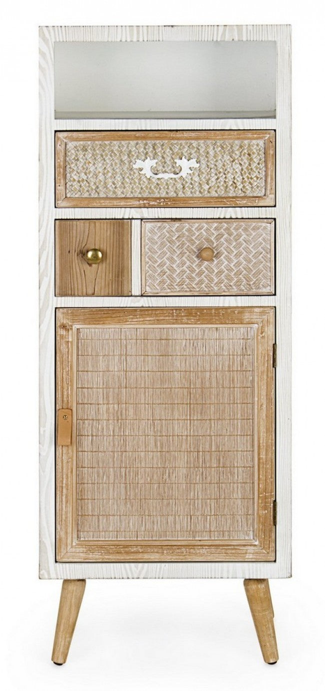 Mueble Eloise 1 puerta 2 cajones en madera natural 48x35x121h cm