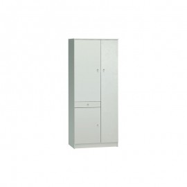 Armario multiusos tres puertas y un cajón Blanco 77x34x h183 cm