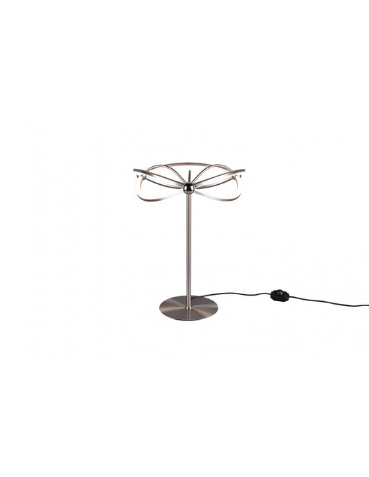 Lámpara De Mesa Moderna Diseño De Lazo Led Charivari Nickel Trio Lighting