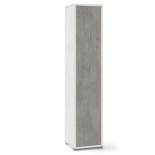 Armario multiusos estrecho en madera Blanco Cemento 39x41x h182 cm