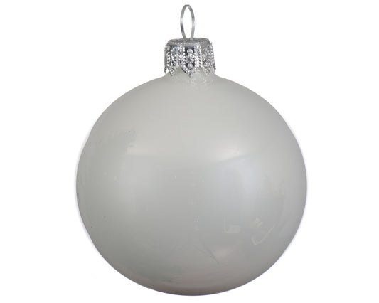 Bola de Navidad blanca brillante ø 8 cm