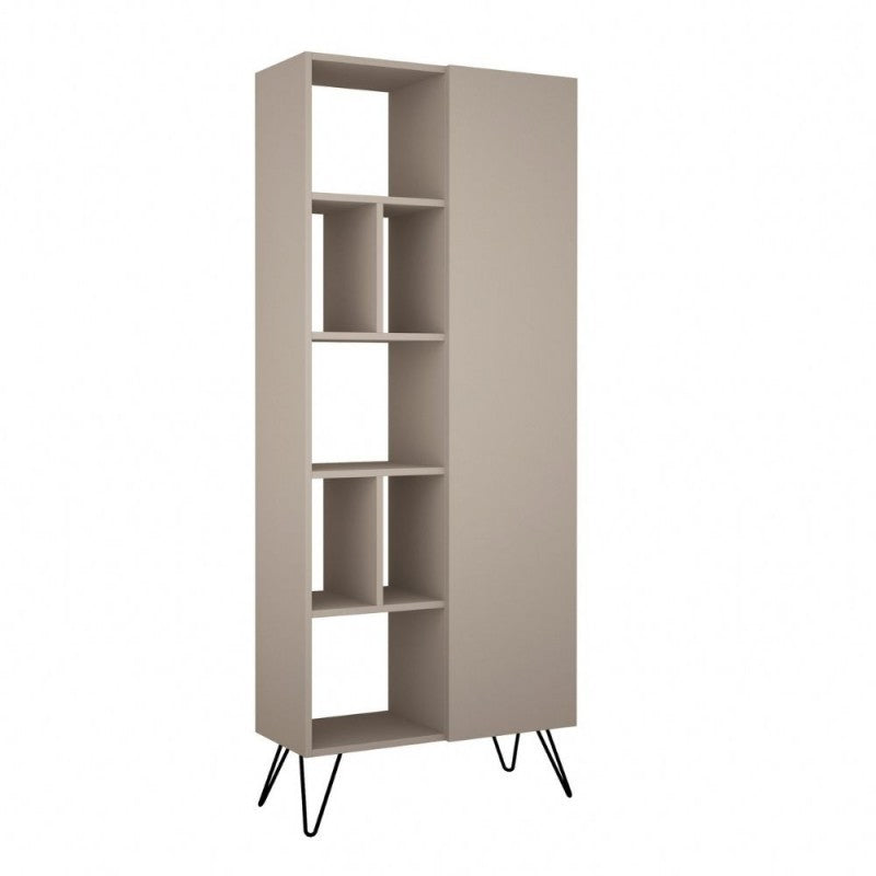 Libreria tortora con anta Jedda 80,6x29.6xh.191 cm