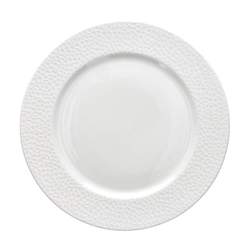 Plato llano de porcelana GOLF blanco diámetro 27 cm