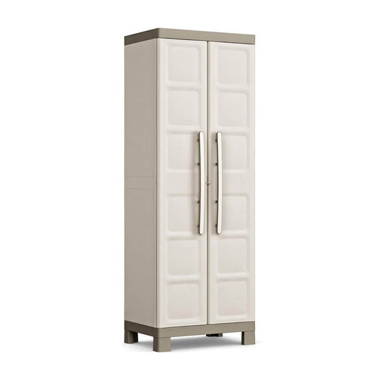 Armario multiusos con dos puertas y cuatro estantes Beige EXCELLENCE 89x54x h182 cm