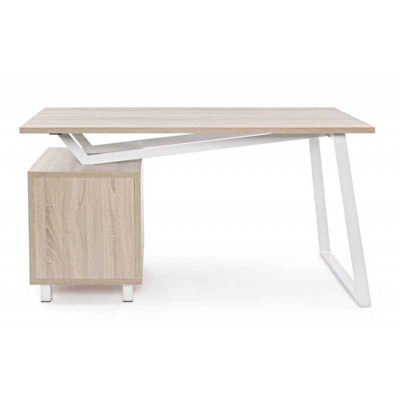 Escritorio de madera blanco con cómoda Armande 140 x 60 x 76 h cm