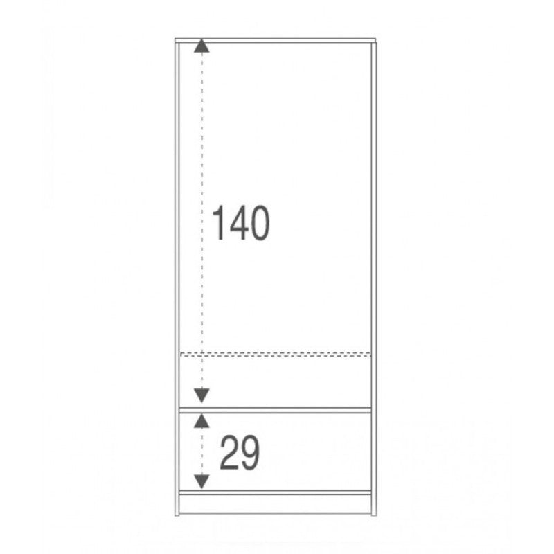 Armario multiusos con dos puertas y dos cajones Blanco 77x52x h182 cm