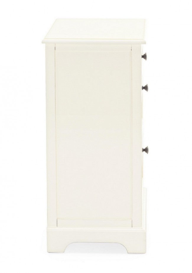 Cómoda de madera blanca de tres cajones AMABEL 40x32x h70 cm