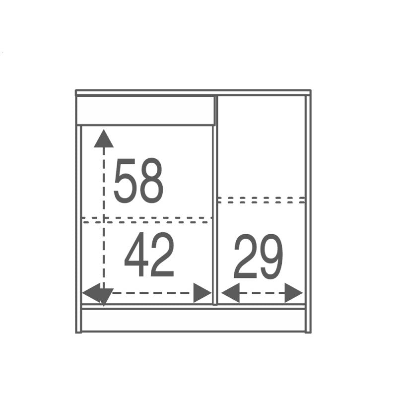 Armario multiusos bajo dos puertas y un cajón Eucalipto 77x34x h80 cm