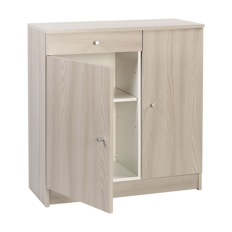 Armario multiusos bajo con dos puertas y un cajón Light Olmo 77x34x h80 cm