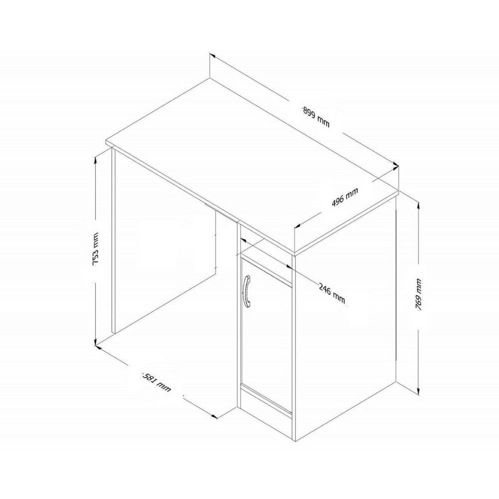 Escritorio Subat roble 90 cm