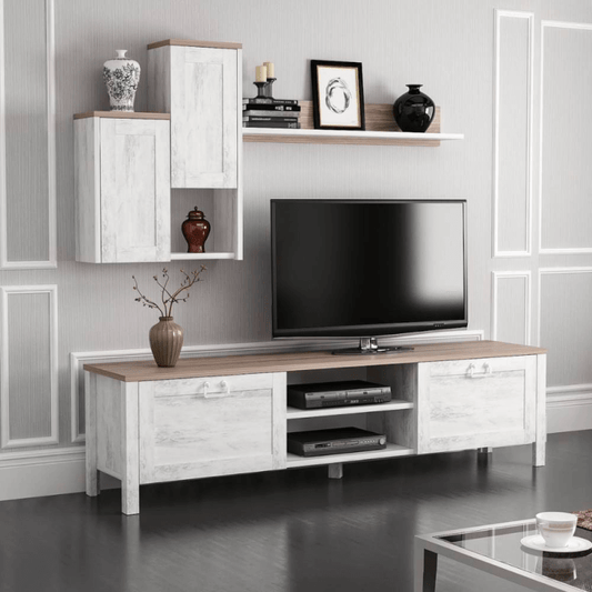 Mueble TV Senti roble blanco vintage