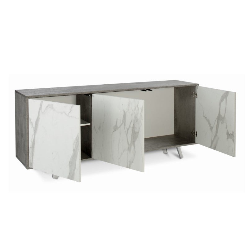 Aparador de tres puertas Cemento Marble 177x41x h74 cm