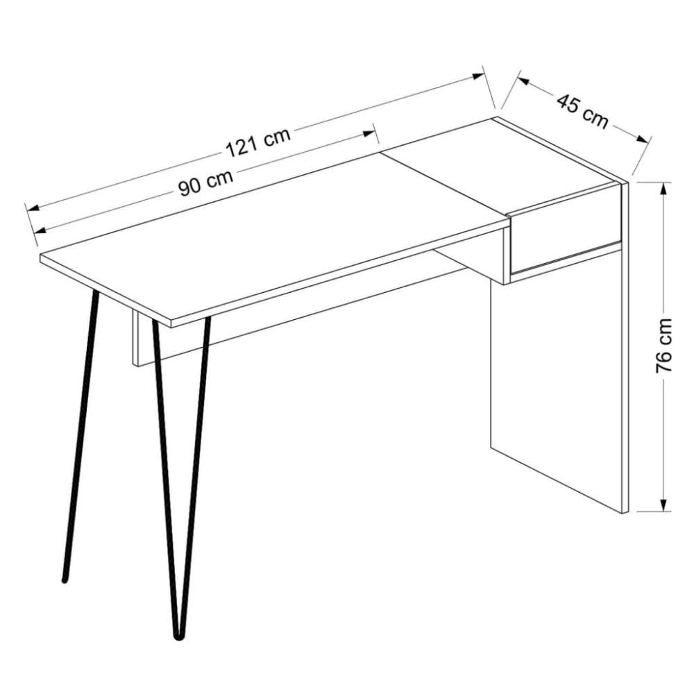 Escritorio Candy antracita nogal puertos usb 121x45