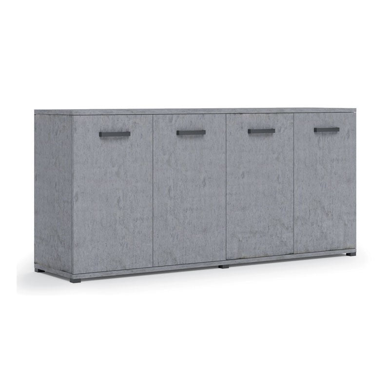 Mueble salón multiusos gris cemento en madera melamina 180x80x45 cm