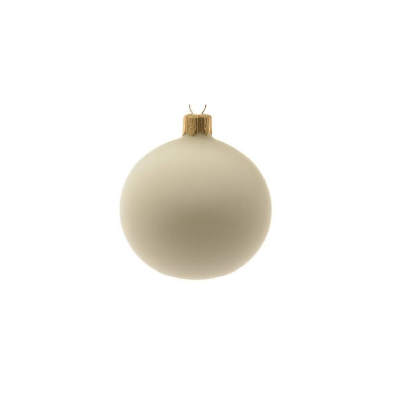 Bola de Navidad de cristal decoración para árbol de Navidad, blanco mate, 6 cm