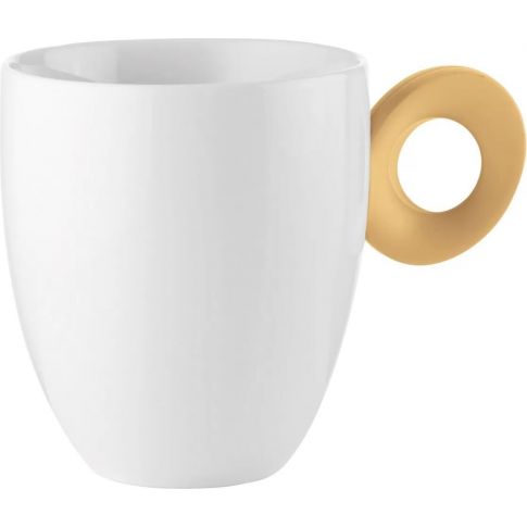 Taza Everyday 250Ml Blanca Con Mango Mostaza