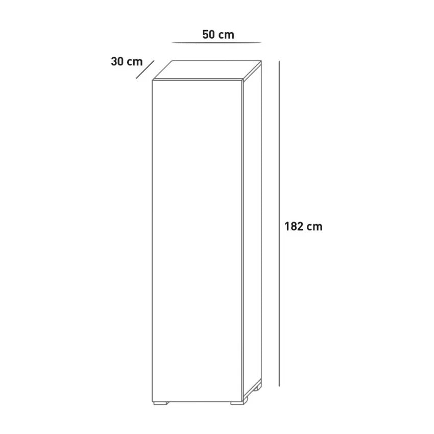 Mueble Con Puerta Siete Estantes blanco con puerta de hormigón