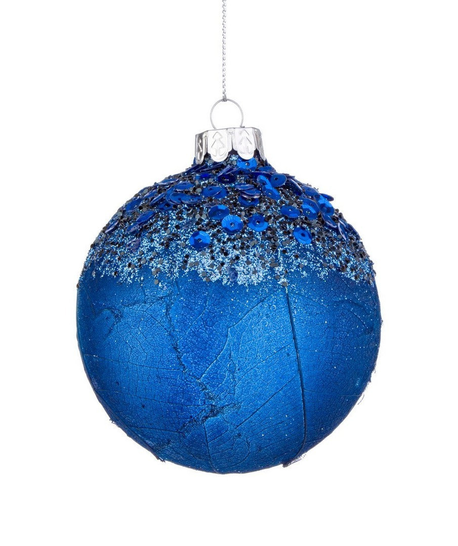 Bola de Navidad de cristal azul Aileen Ø10 cm