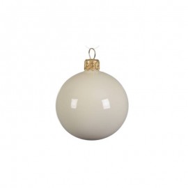 Bola de Navidad de cristal blanco leche 6 cm