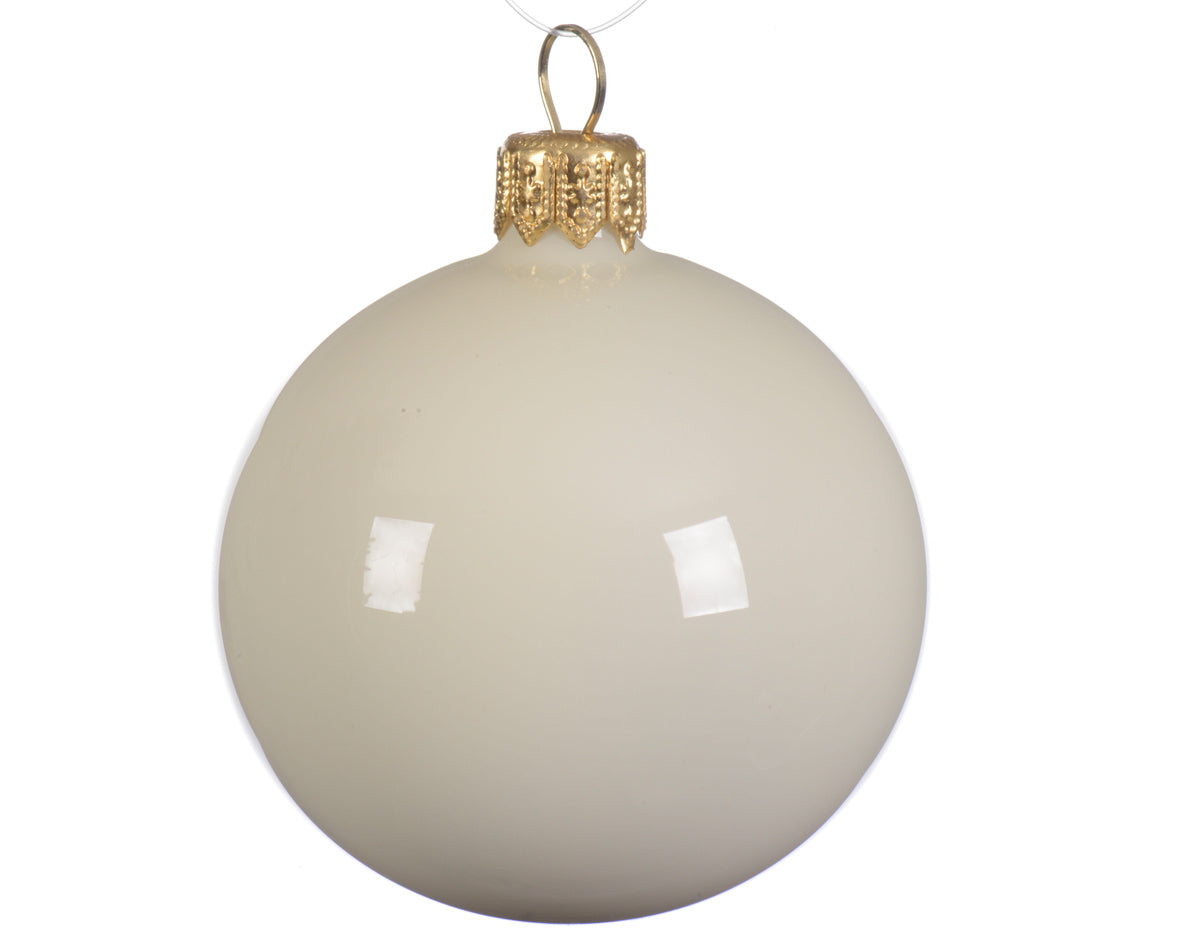 Bola de Navidad blanca lechosa ø 10 cm